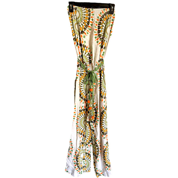 NWT LUXURY BOHO STRAPLESS LINEN JUMPSUIT SIZE XS - Picture 2 of 8